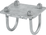 Halter für Nacken- und Nasengurt mit Bügelschrauben für Rohr d= 48,3 mm