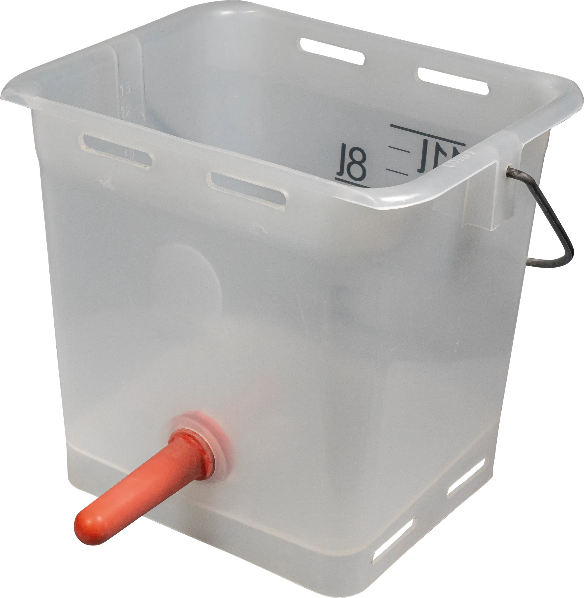 Nuckel-Tränkeeimer 13 l transparent kpl. mit Sauger, mittel und