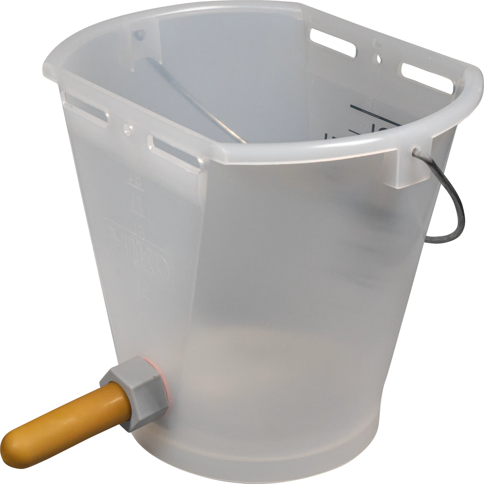 Nuckel-Tränkeeimer 9 l, transparent, kpl. mit Sauger weich und Kugelventil