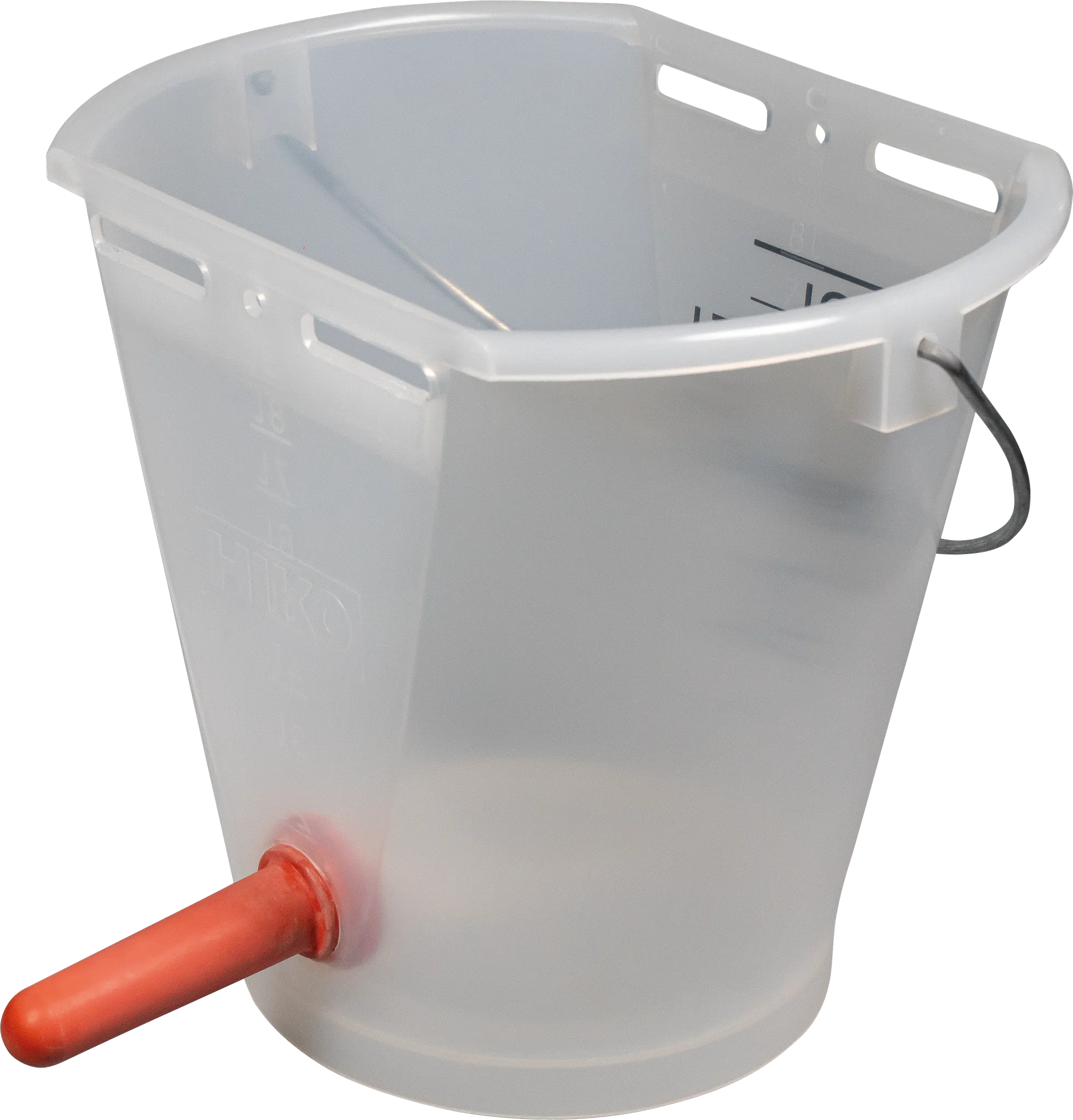 Nuckel-Tränkeeimer 9 l, transparent kpl. m. Sauger mittel und 1-Click-Ventil
