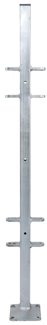 Pfosten Quadrat 40 mm, L= 1,15 m mit Bodenplatte außermittig
