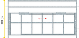 Abtrennung mit verstellb. Lämmerschlupf L= 1,89 m, H= 1,00 m
