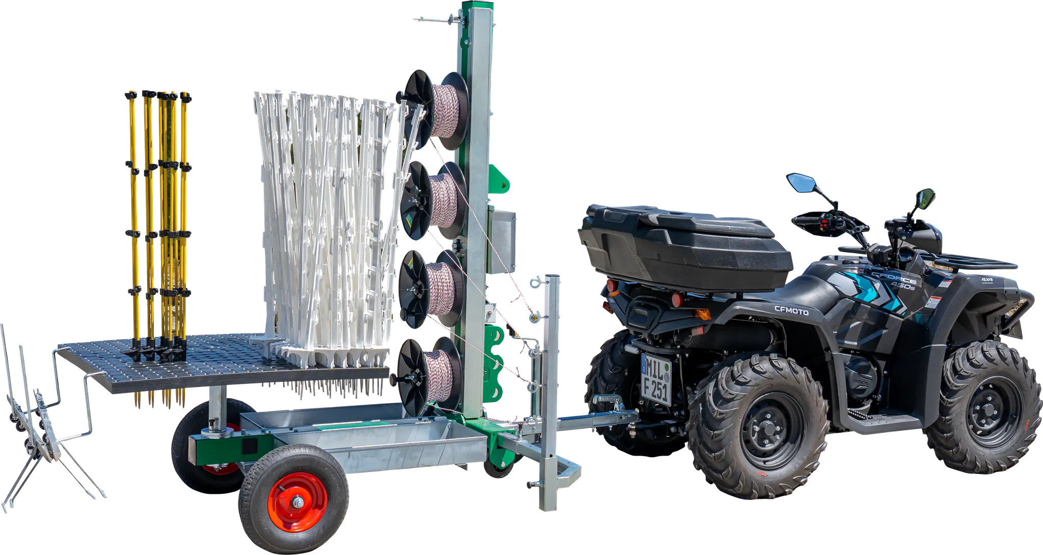 Tornado Master 5.0 ATV Weidezaunmaschine für bis zu 5-reihige Zäune mit Fahrwerk