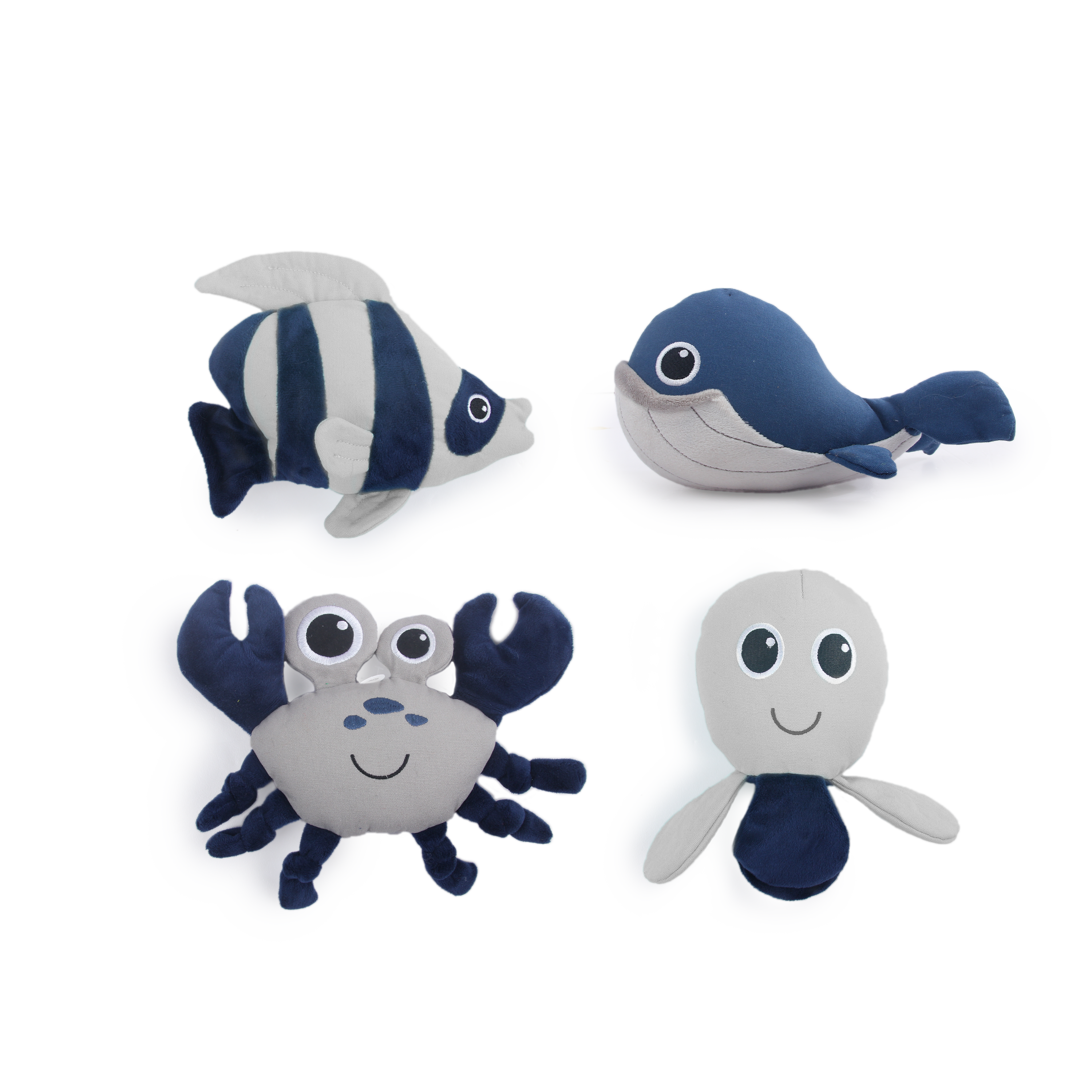 AFP Hundespielzeug Set, Sea Life, Plüsch, mit Quietscher, 12 Stk
