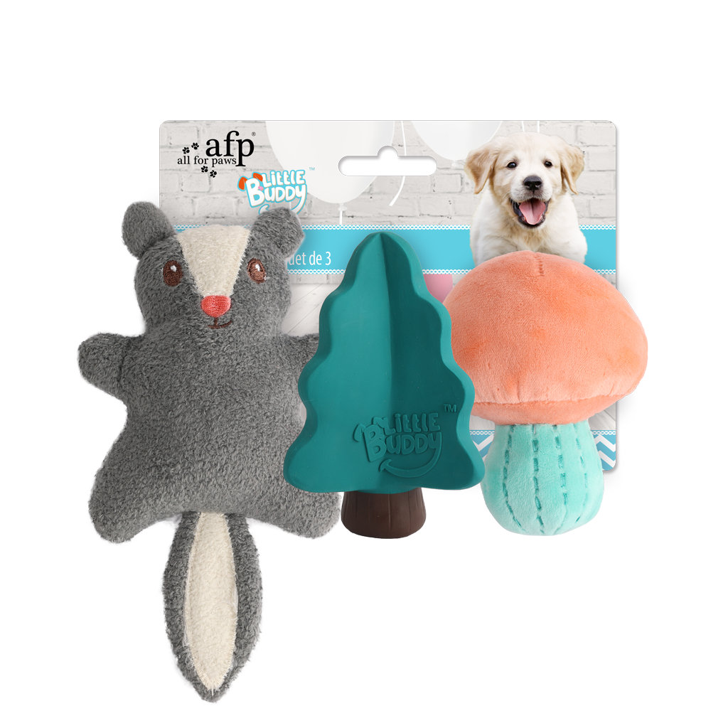 AFP Hundespielzeug-Set, Woodland, mit Quietscher, 3 Stk