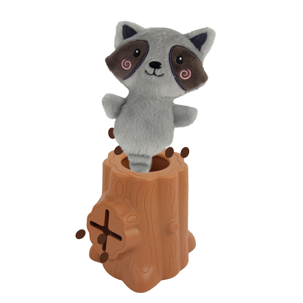 AFP Hundespielzeug, Snackversteck, Waschbär, Gummi, Polyester, 6,5 x 8 x 13,2 cm