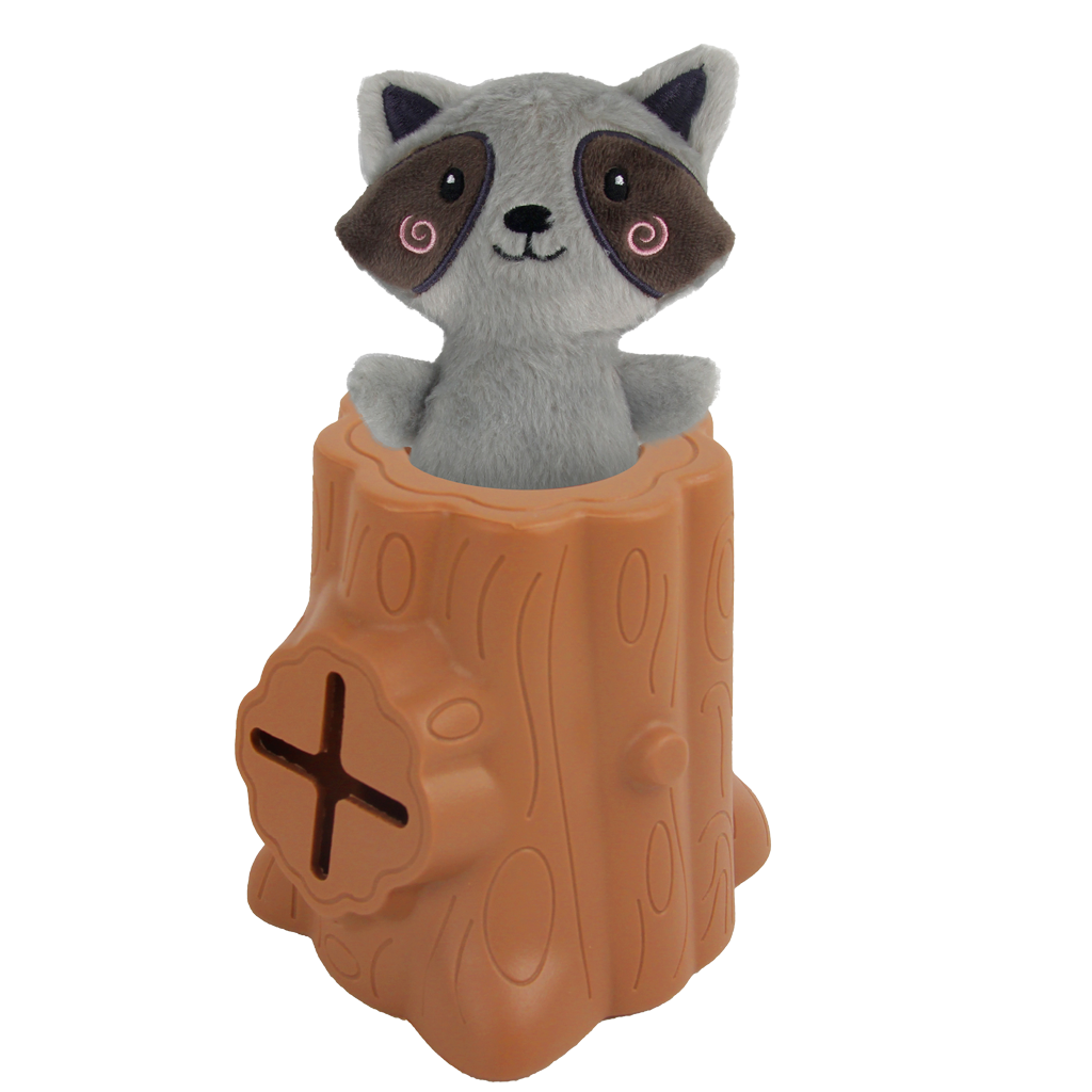 AFP Hundespielzeug, Snackversteck, Waschbär, Gummi, Polyester, 6,5 x 8 x 13,2 cm