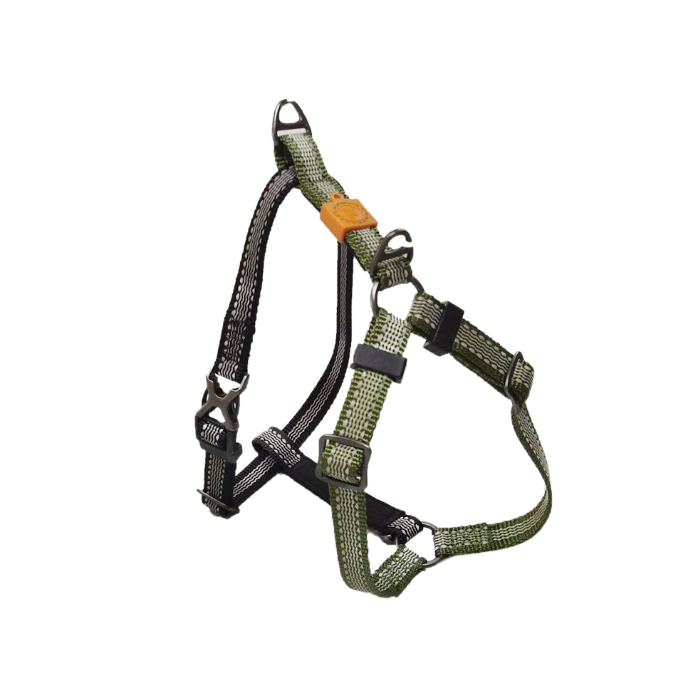 AFP Hundegeschirr, Non-Pull, Off Street, olivgrün, L, 62–80 cm Brust, 2,5 cm Breite