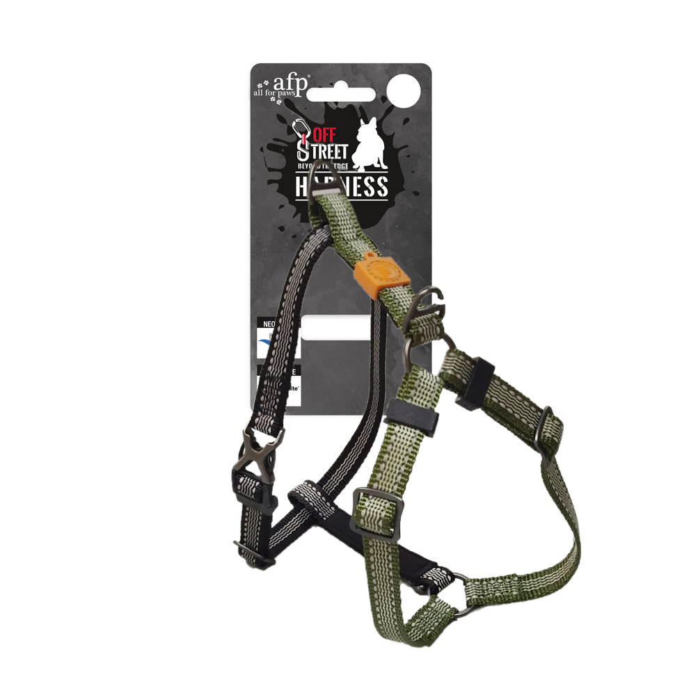 AFP Hundegeschirr, Non-Pull, Off Street, olivgrün, XL, Brustumfang 70–100 cm, Breite 2,5 cm