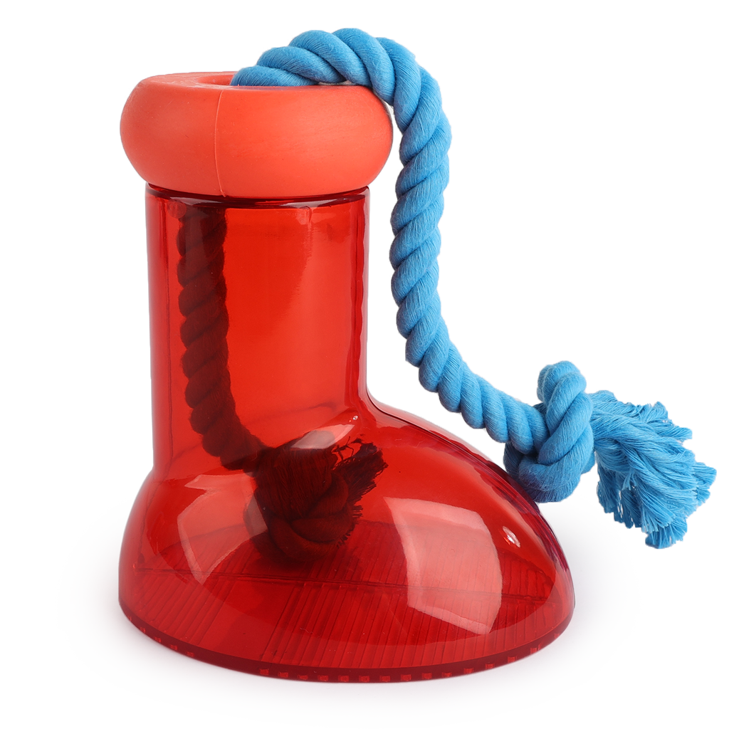 AFP Futterspender für Hunde, Stiefelform, Seil, 14 x 14 cm, Größe L