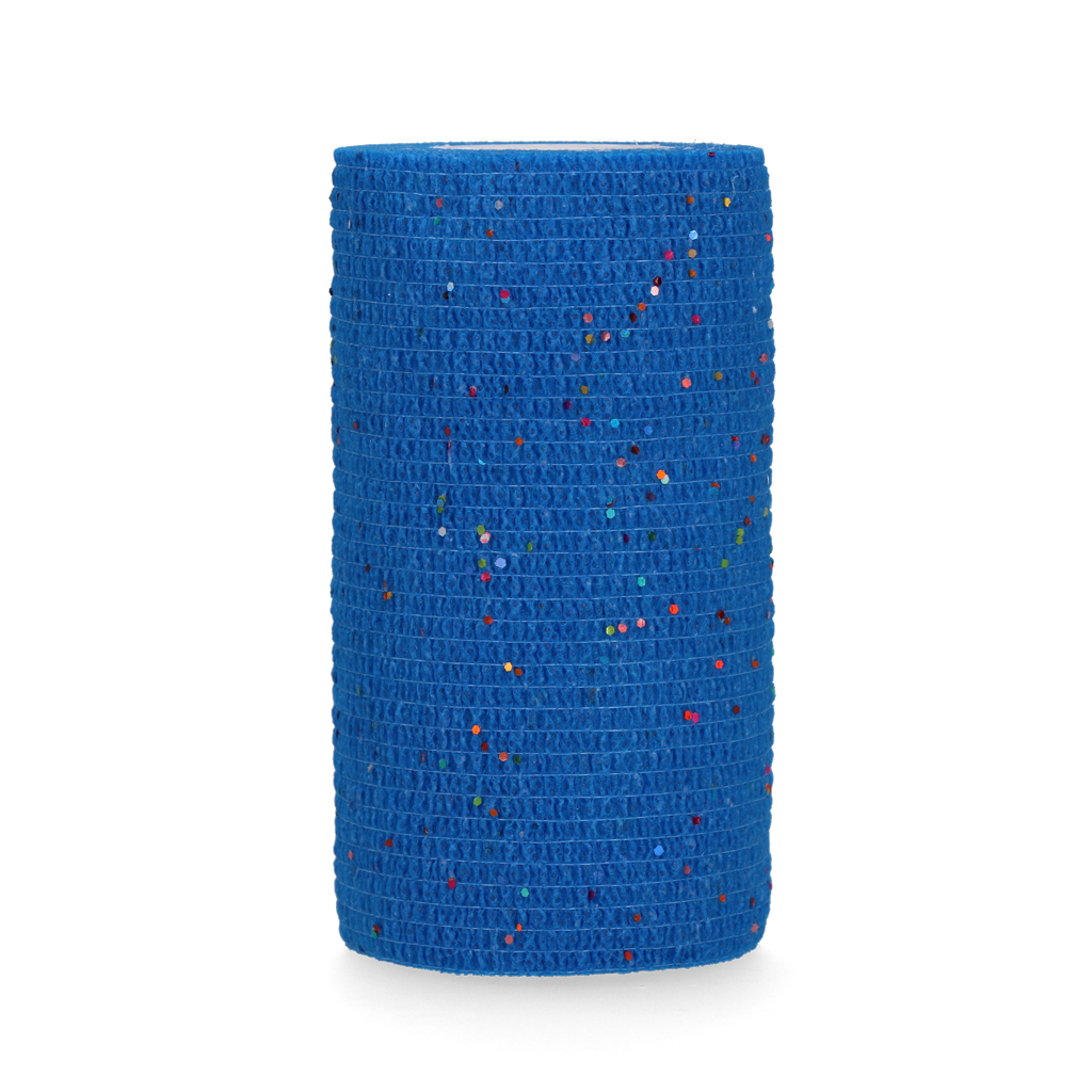 Excellent Animal Glitter Bandage Pro, selbstklebend, elastisch, 10 cm, blau