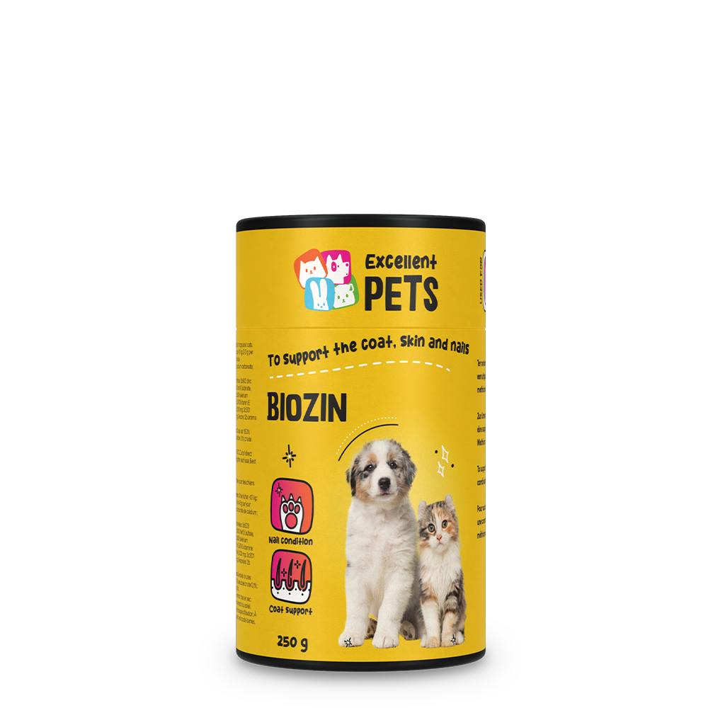 Excellent Pets Biozin Pulver, Ergänzungsfuttermittel für Hunde und Katzen, 250 g