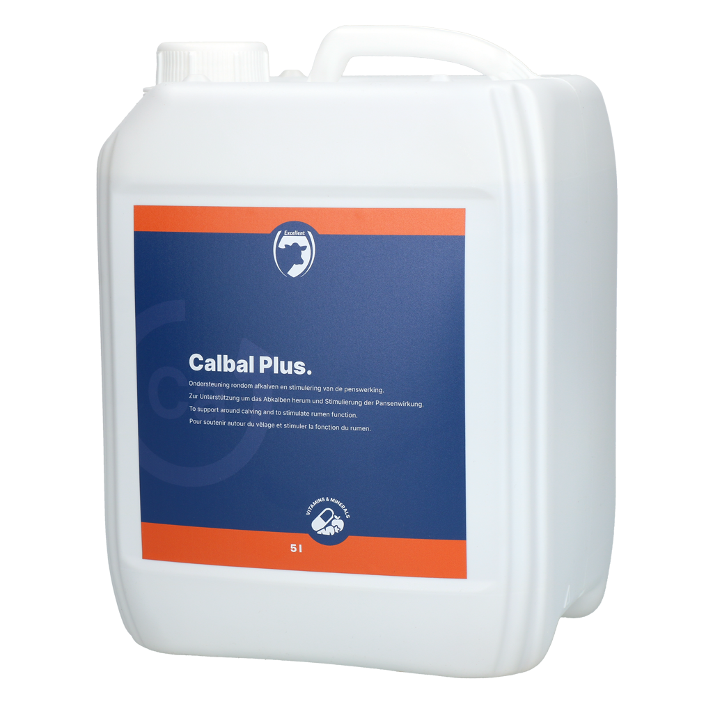 Excellent Calbal Plus, Ergänzungsfuttermittel für Milchkühe mit Kalzium, Magnesium, Niacin, Kobalt, Vitamin B-Komplex, Vitamin D3, 5 l