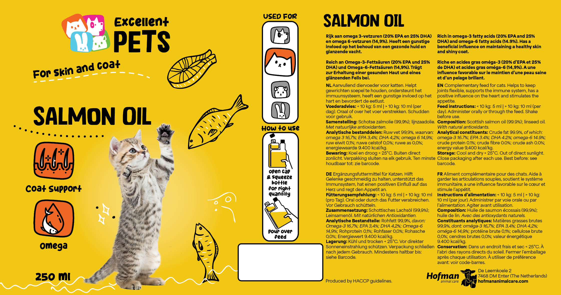 Excellent Pets Lachsöl, Katze, 250 ml