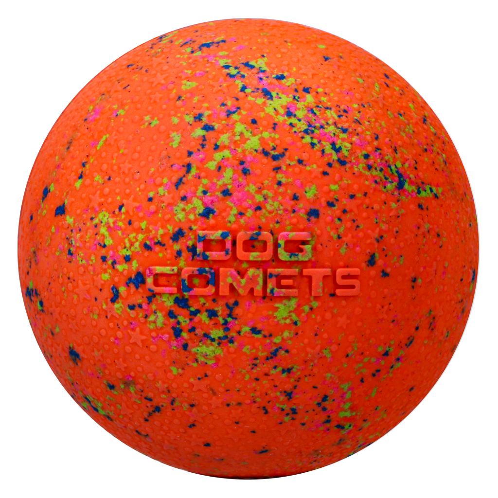 Dog Comets Hundeball, Naturkautschuk, schwimmfähig, orange, Ø 6 cm