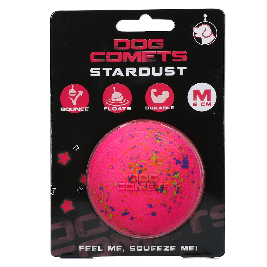 Dog Comets Hundeball, Naturkautschuk, rosa, Größe M, Ø 6 cm