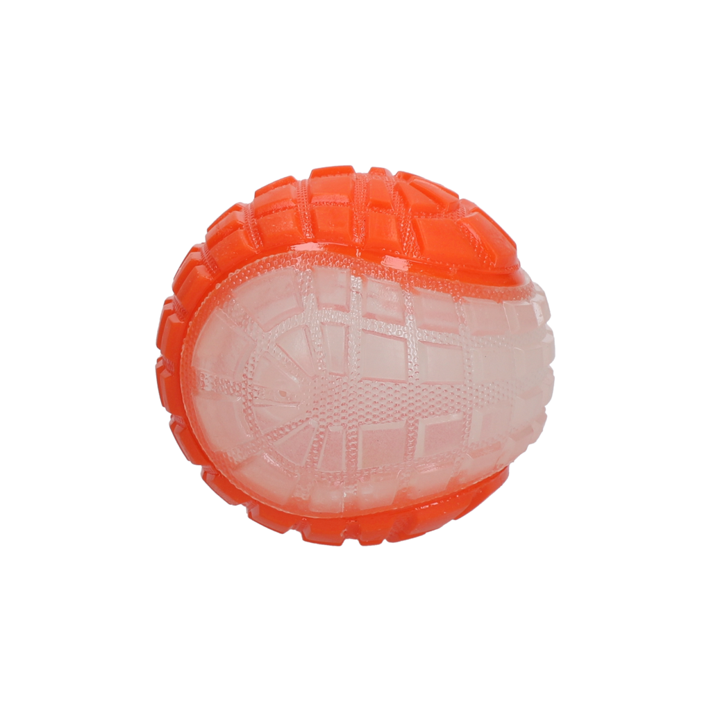 Dog Comets Hundeball, Glow in the Dark, mit Quietscher, schwimmfähig, Ø 7,5 cm, orange