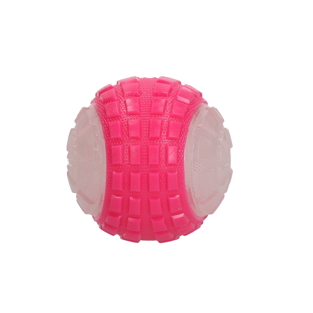 Dog Comets Hundeball, Glow in the Dark, mit Quietscher, schwimmend, Ø 7,5 cm, rosa