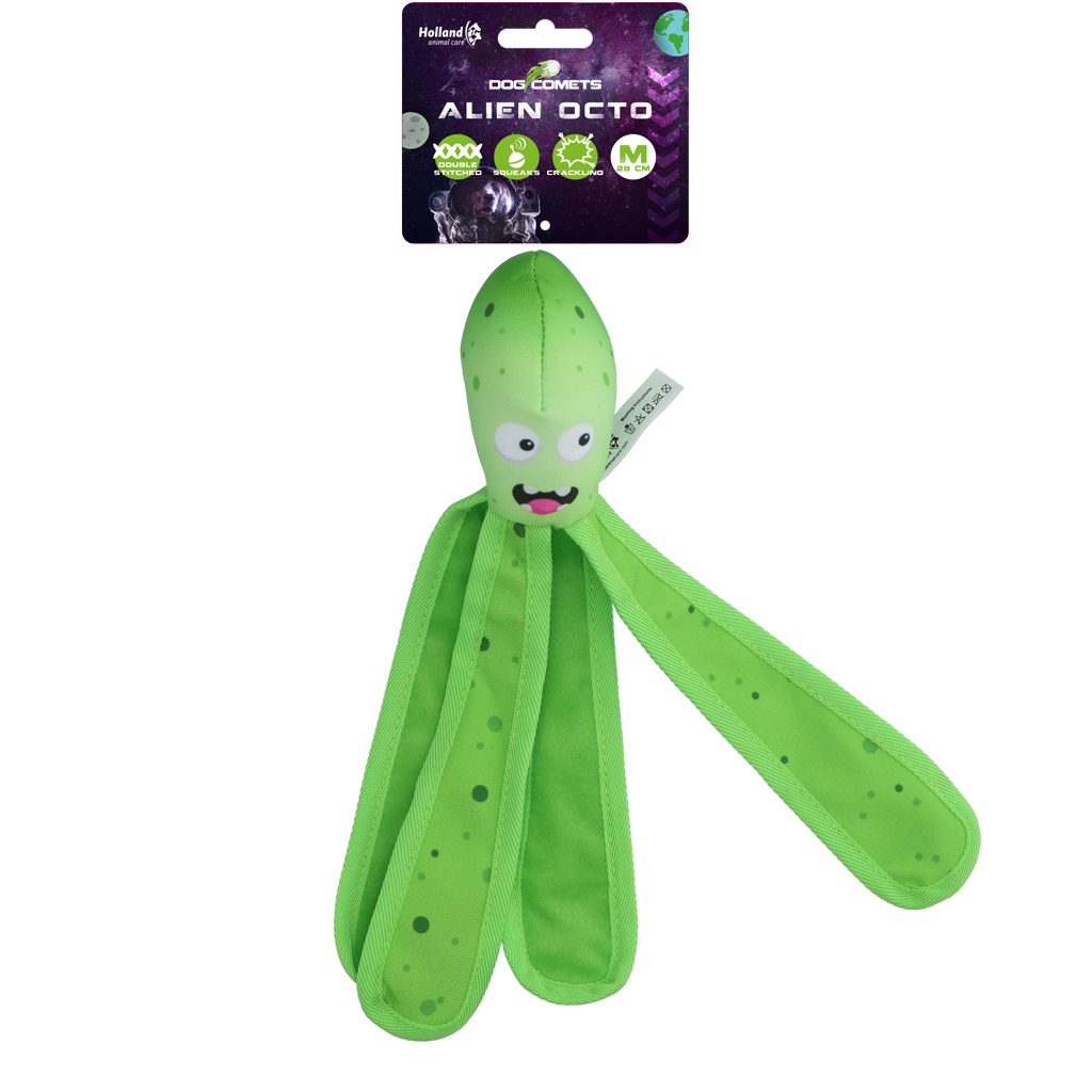 Dog Comets Hundespielzeug Alien Octo, M, 28 cm, grün