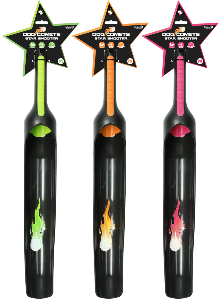 Dog Comets Ball Launcher, Länge 58 cm, für Bälle bis Ø 6 cm, rosa