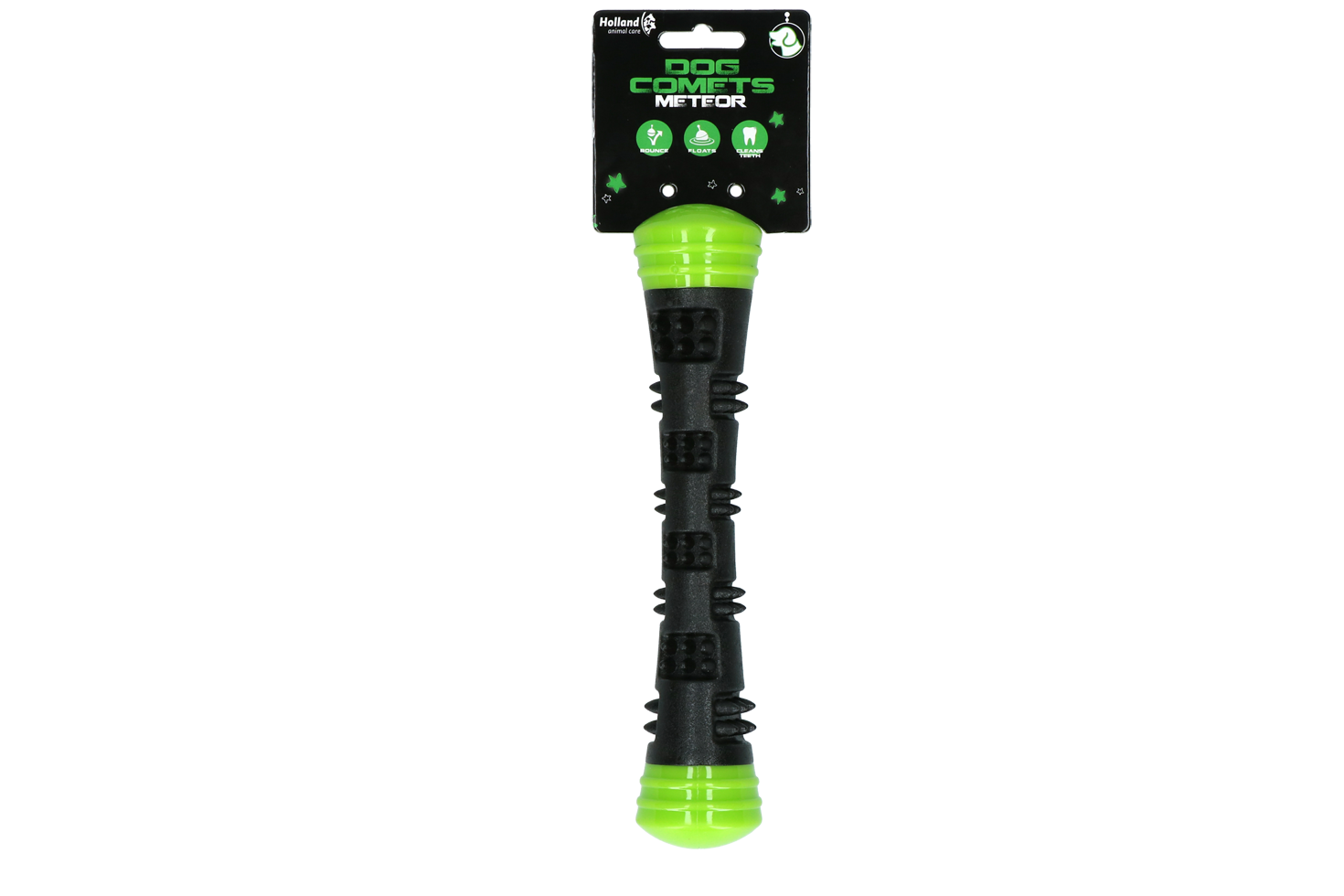 Dog Comets Wurfstock Meteor, Gummi, mit Quietscher, S, 23 cm, grün