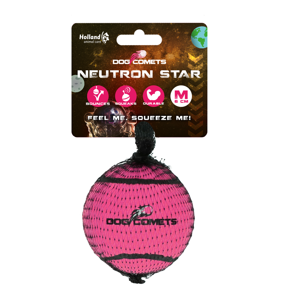 Dog Comets Tennisball, mit Quietscher, M, Ø 6 cm, rosa