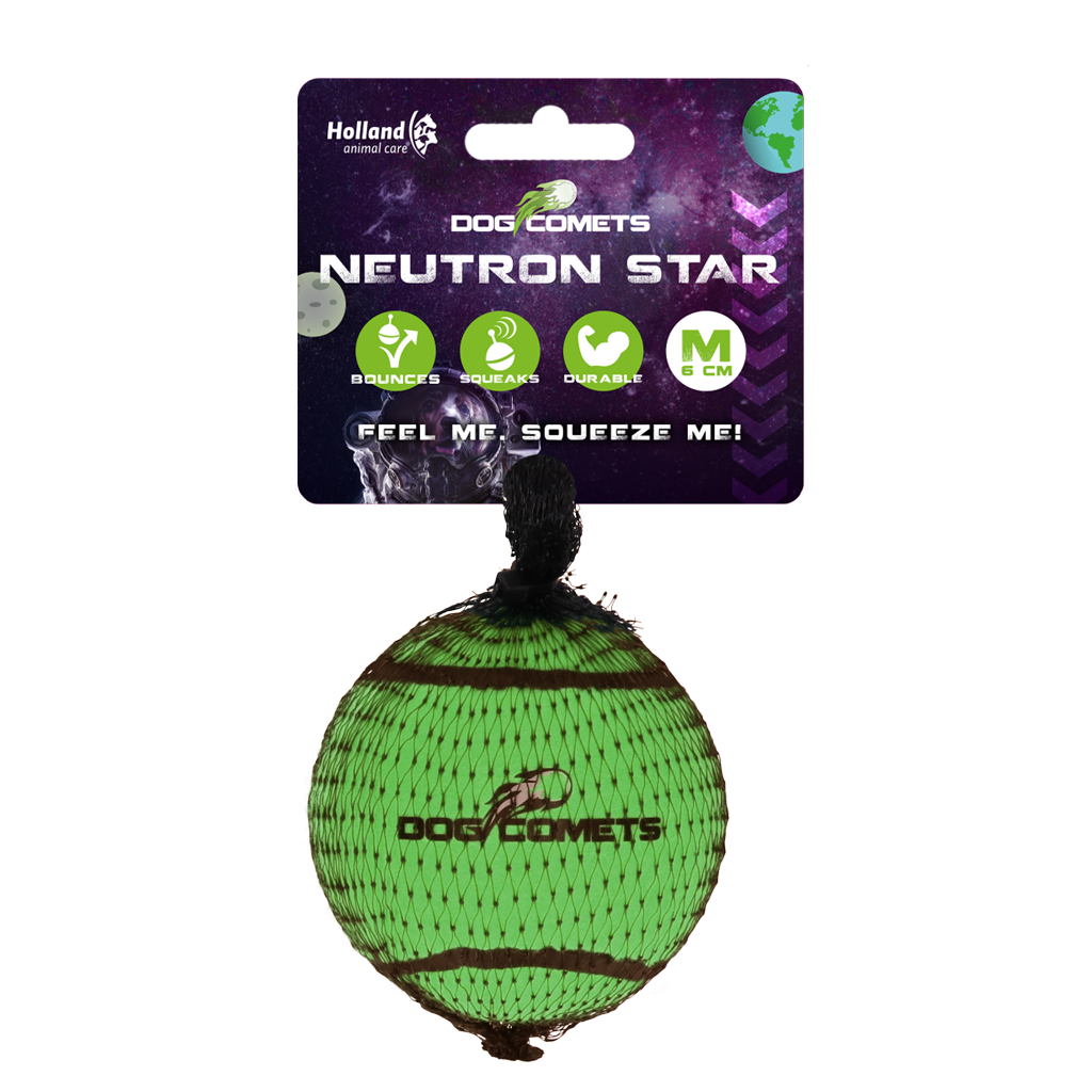 Dog Comets Tennisball mit Quietscher, M, Ø 6 cm, grün