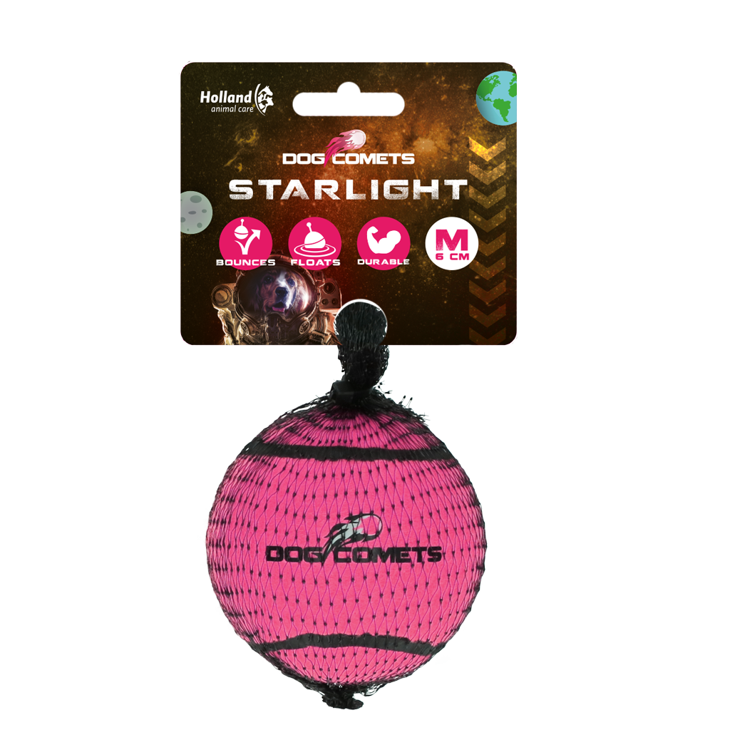Dog Comets Tennisball M, Ø 6 cm, rosa