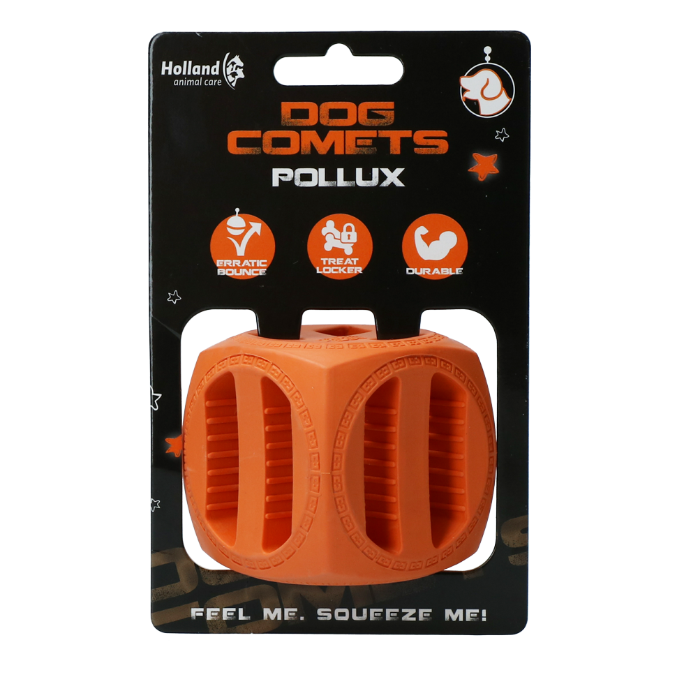 Dog Comets Hundespielzeug Pollux, Naturkautschuk, 5,5 x 5,5 cm, orange
