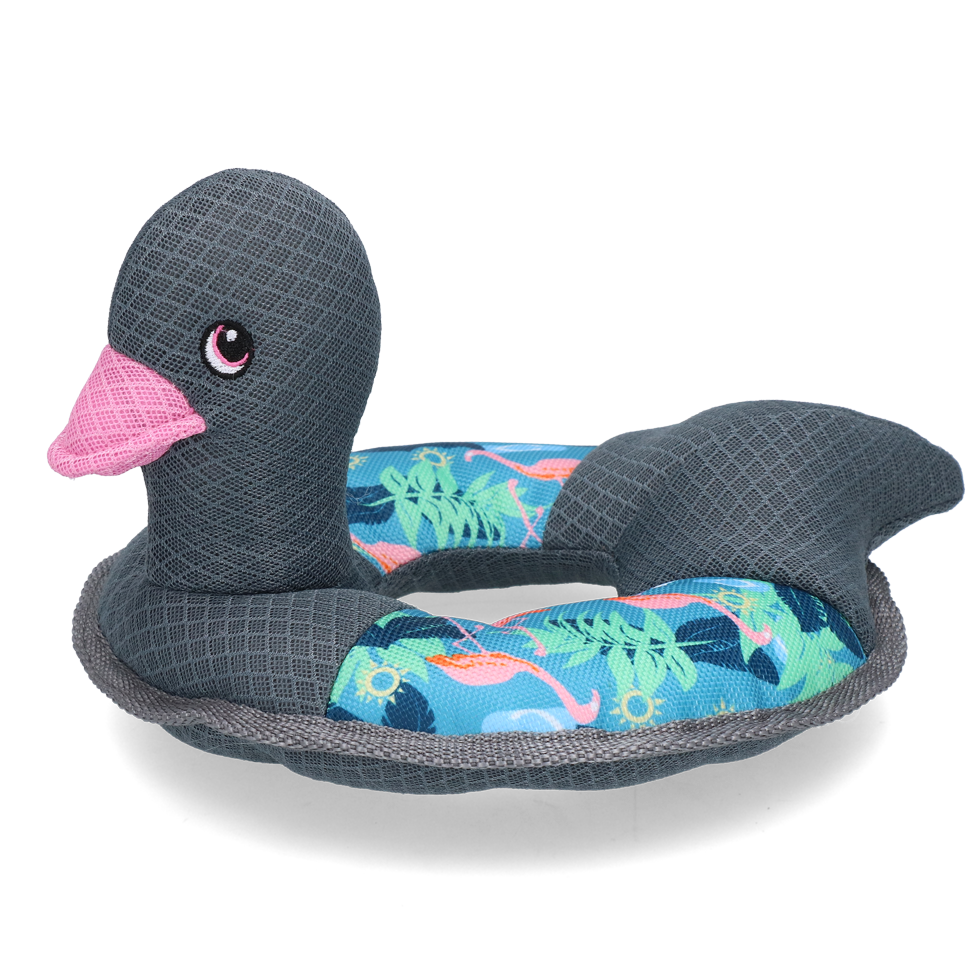 CoolPets Hundespielzeug, schwimmfähig, Wasseraufnahme, Quietschfunktion, Flamingo