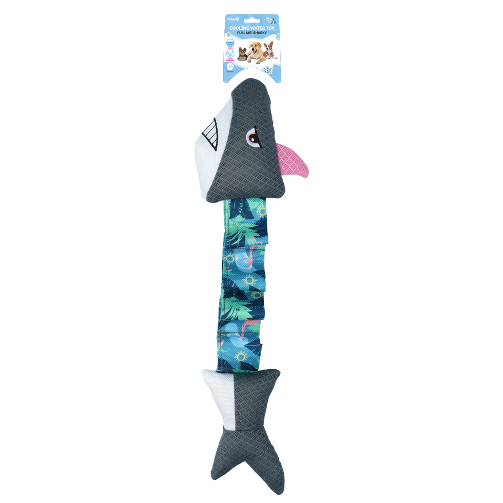 CoolPets Pull Me! Sharky Flamingo, schwimmfähig, wasseraufnehmend, mit Quietschfunktion