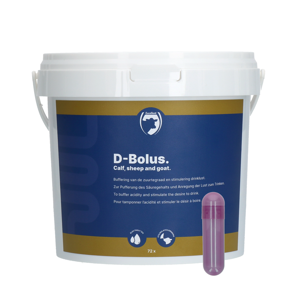 Excellent D-Bolus, Bikarbonat, für Kälber, Schafe und Ziegen, 72 Stk