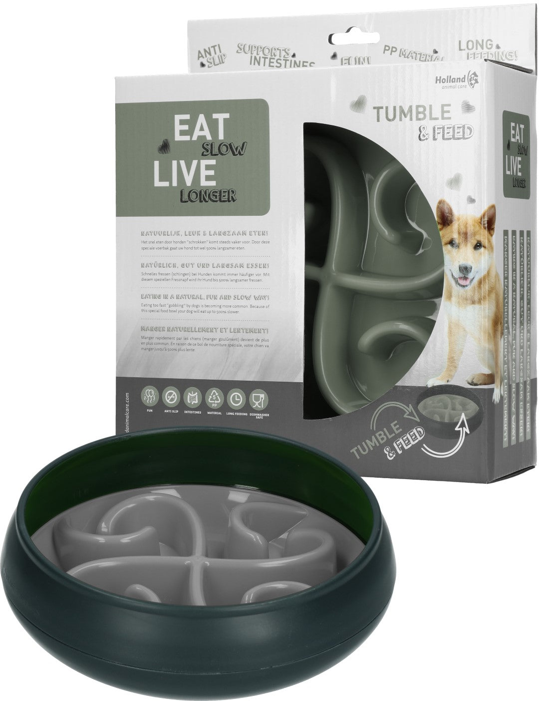 Eat Slow Live Longer Tumble Feeder / Anti-Schlingnapf Napf