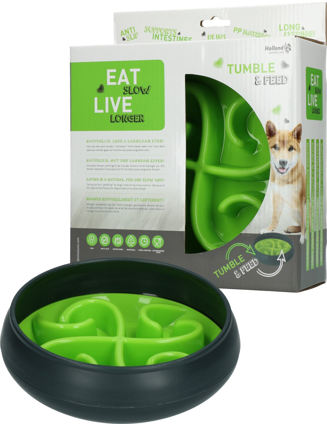Eat Slow Live Longer Tumble Feeder / Anti-Schlingnapf Napf