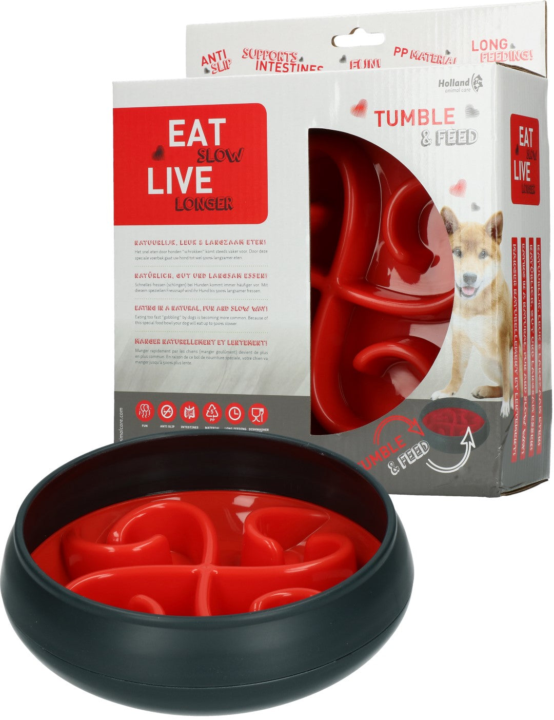 Eat Slow Live Longer Tumble Feeder / Anti-Schlingnapf Napf