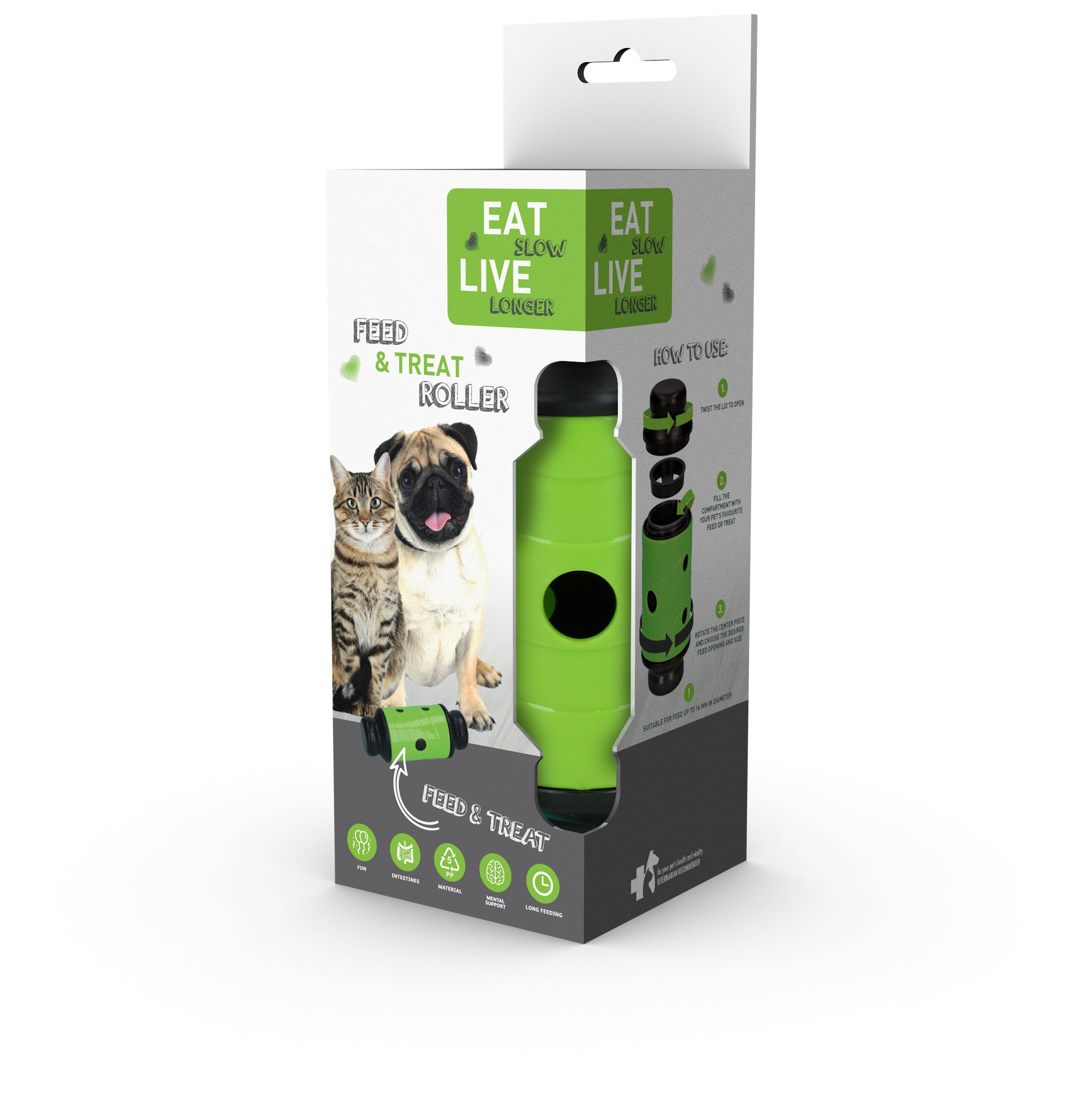 Eat Slow Live Longer Futter- und Snackroller S, 16,5 x Ø 7 cm