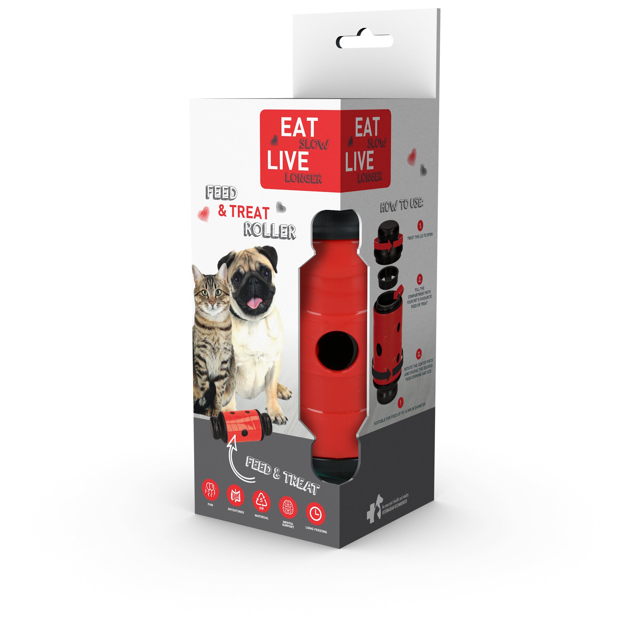 Eat Slow Live Longer Futter- und Snackroller S, 16,5 x Ø 7 cm
