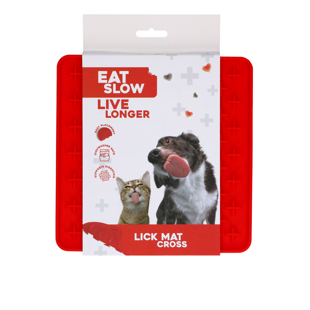 Eat Slow Live Longer Leckmatte, Kreuzmuster, Silikon  19 x 19 cm