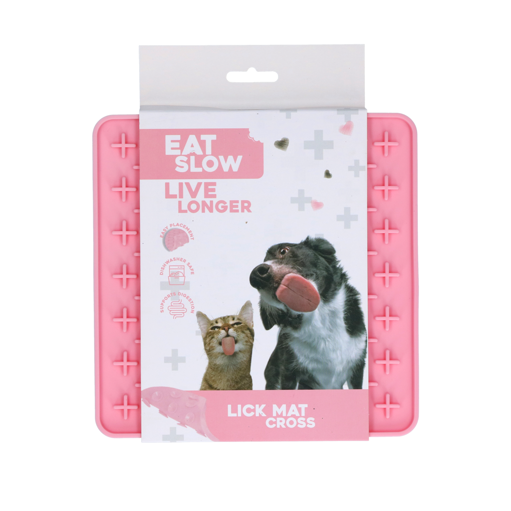Eat Slow Live Longer Leckmatte, Kreuzmuster, Silikon  19 x 19 cm