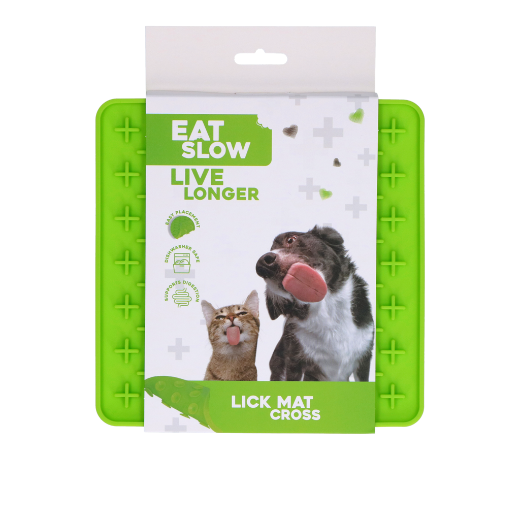 Eat Slow Live Longer Leckmatte, Kreuzmuster, Silikon  19 x 19 cm