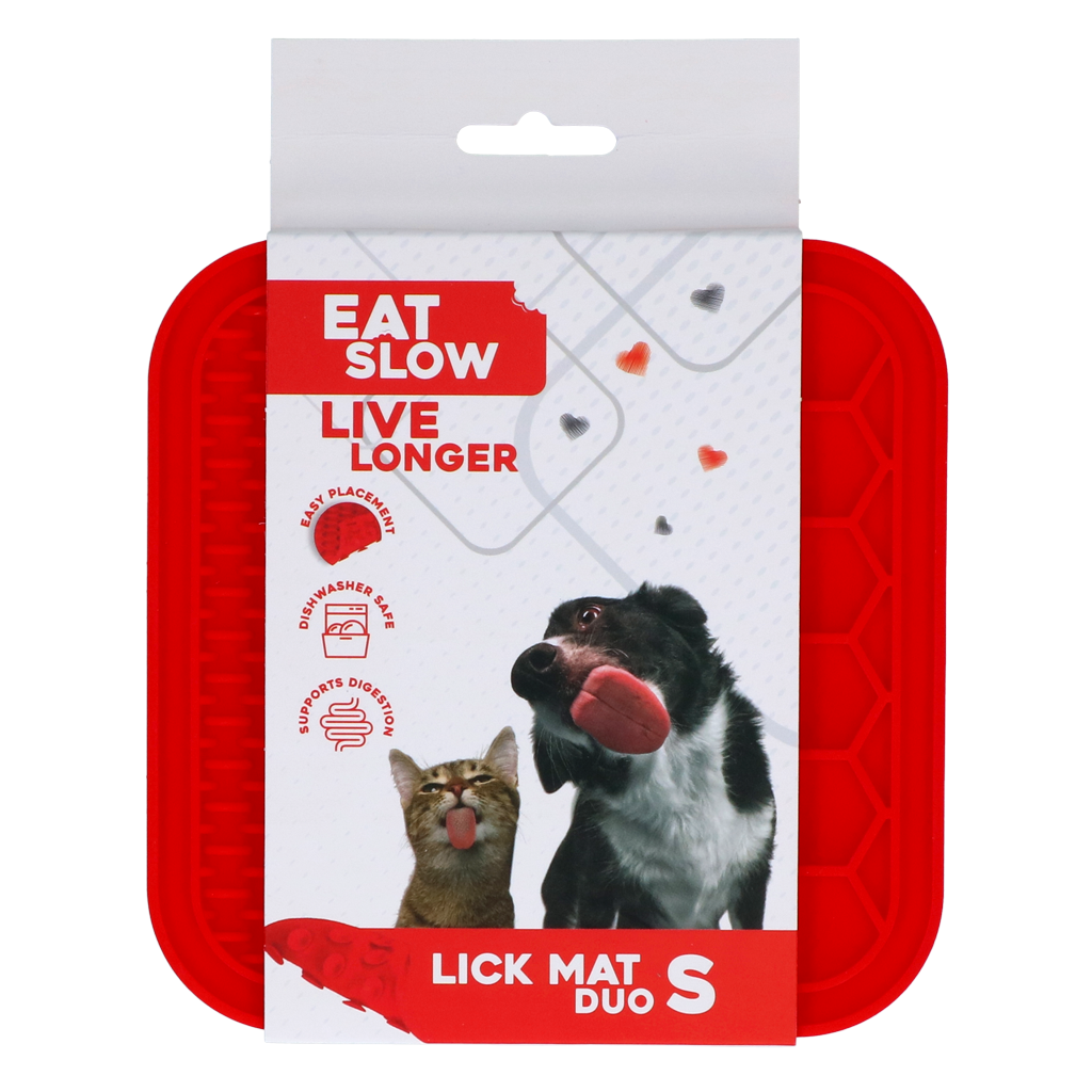 Eat Slow Live Longer Leckmatte Duo, S, 15 x 15 cm, Silikon