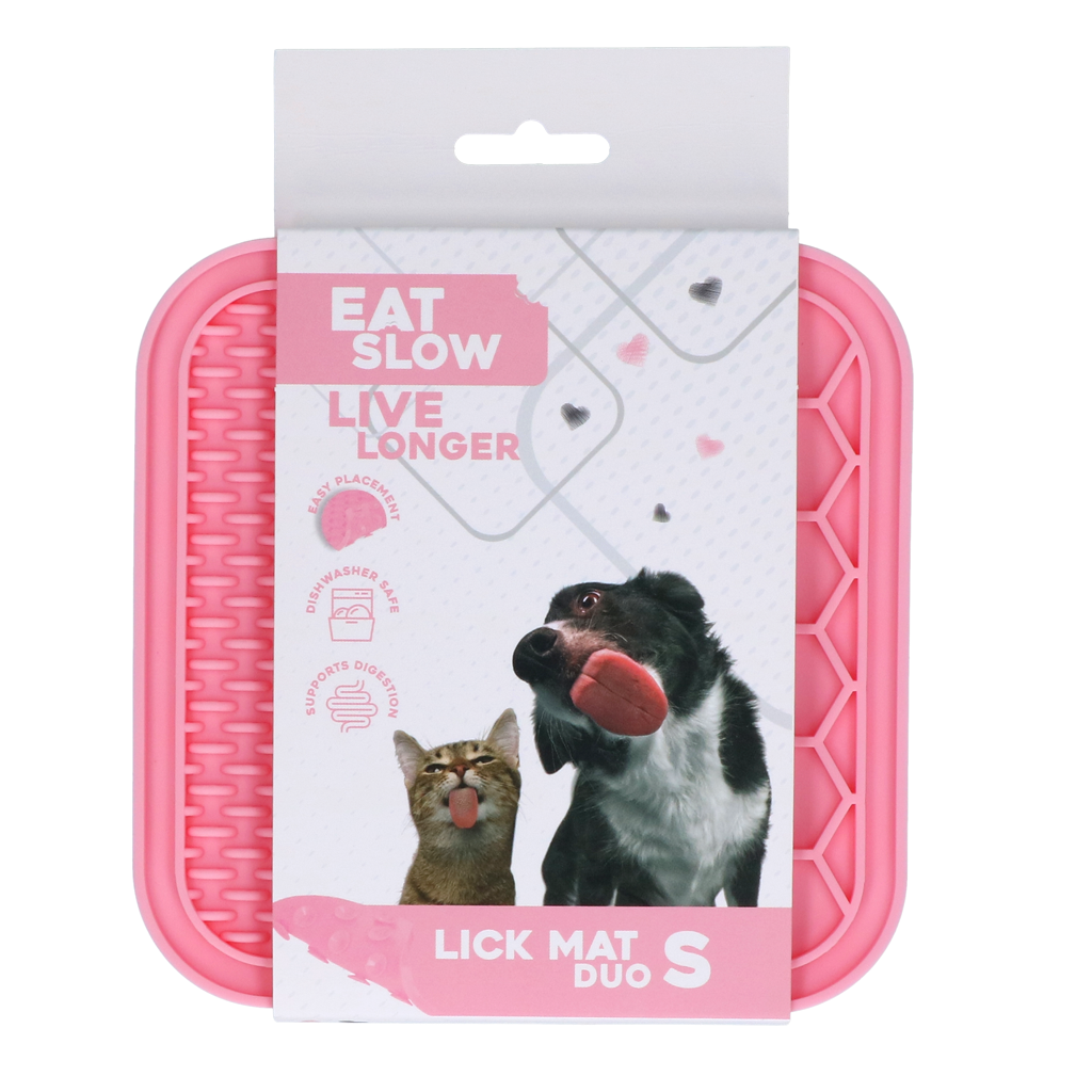 Eat Slow Live Longer Leckmatte Duo, S, 15 x 15 cm, Silikon