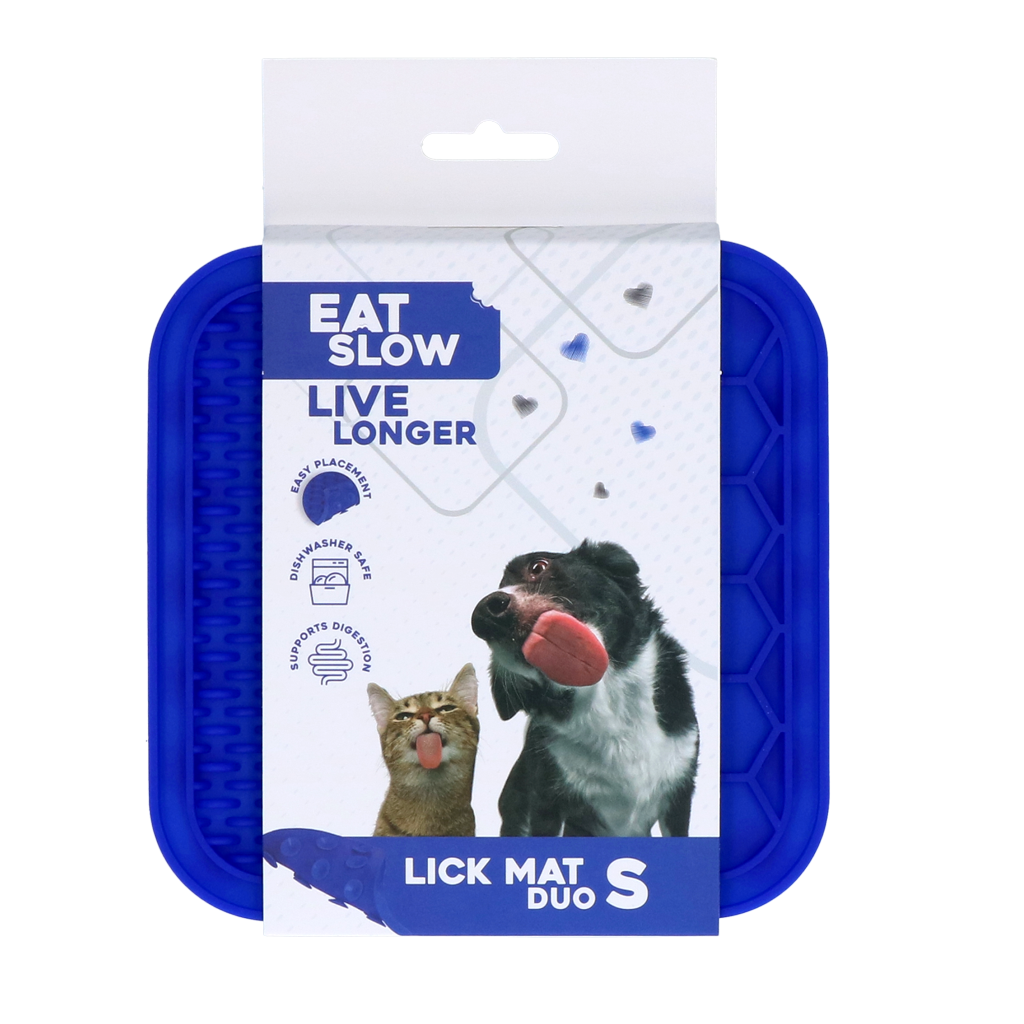 Eat Slow Live Longer Leckmatte Duo, S, 15 x 15 cm, Silikon