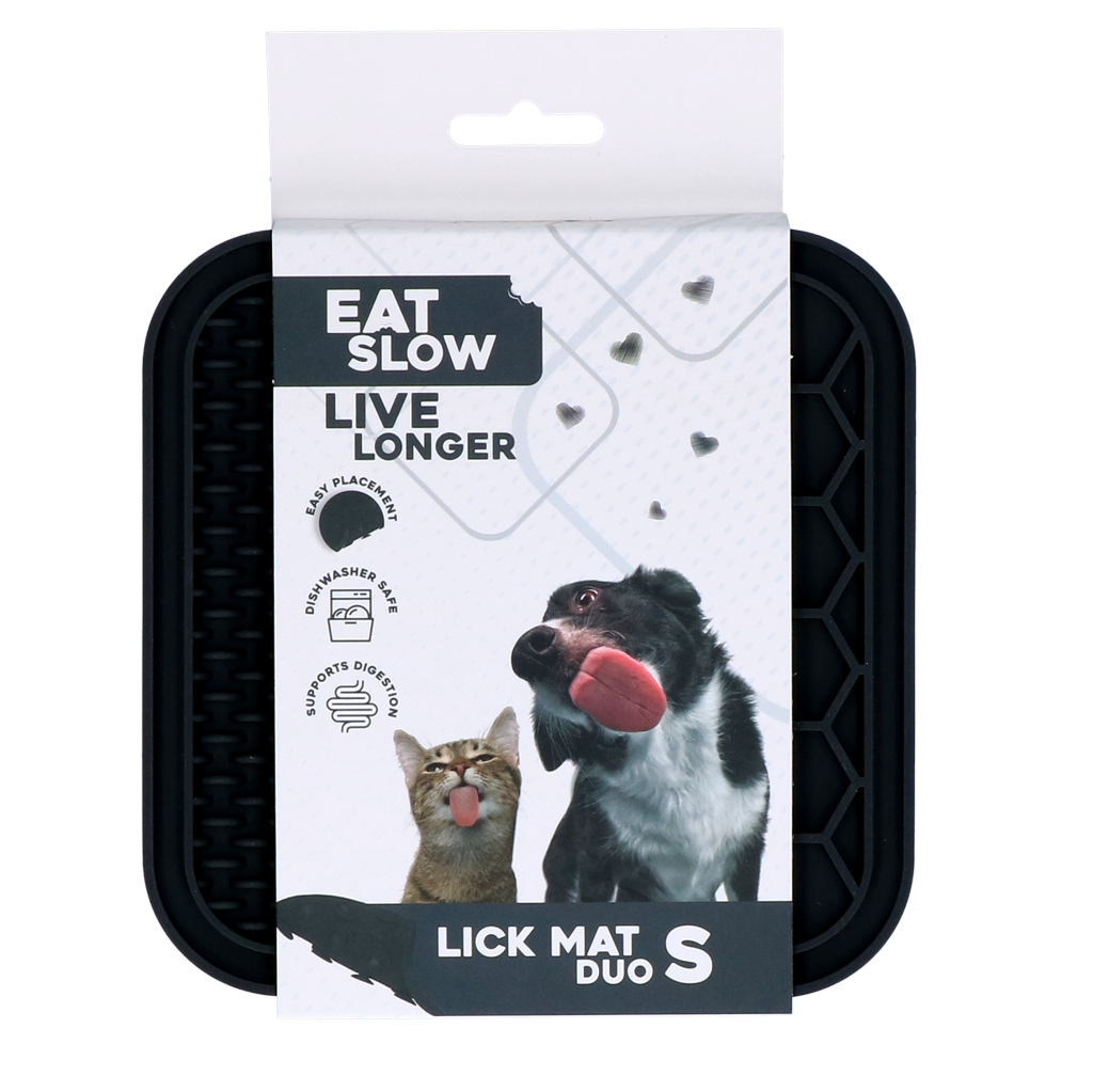Eat Slow Live Longer Leckmatte Duo, S, 15 x 15 cm, Silikon