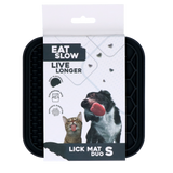 Eat Slow Live Longer Leckmatte Duo, S, 15 x 15 cm, Silikon