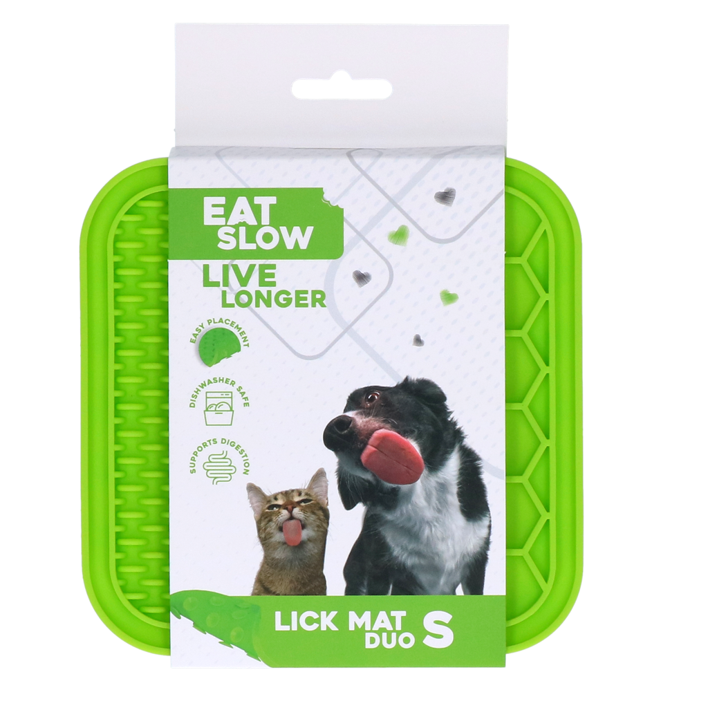 Eat Slow Live Longer Leckmatte Duo, S, 15 x 15 cm, Silikon