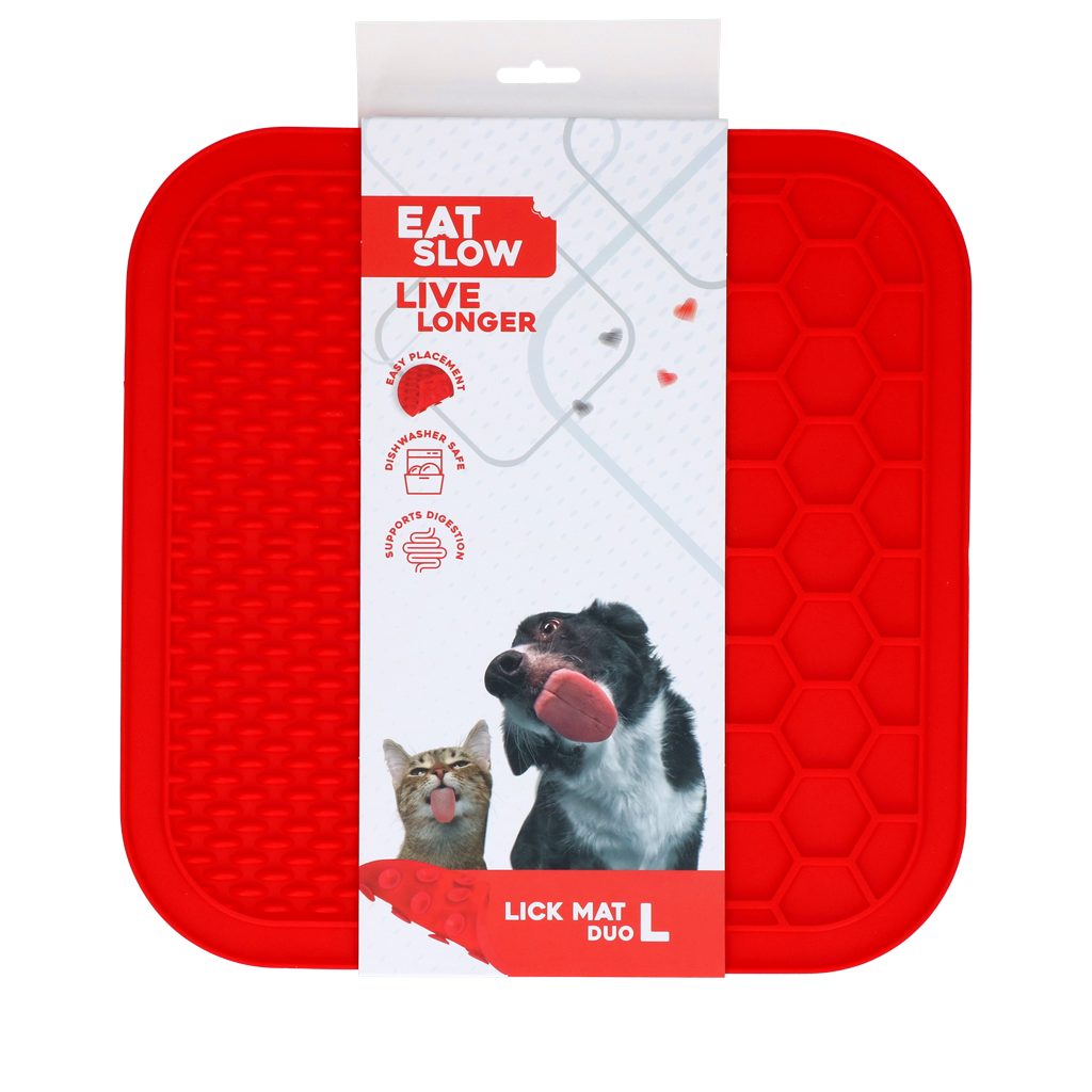 Eat Slow Live Longer Leckmatte Duo aus Silikon – Schleckmatte für Hunde und Katzen