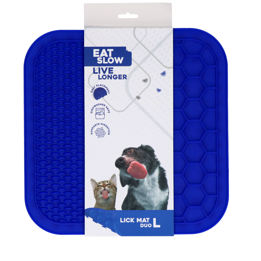 Eat Slow Live Longer Leckmatte Duo aus Silikon – Schleckmatte für Hunde und Katzen