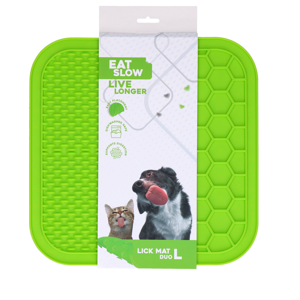 Eat Slow Live Longer Leckmatte Duo aus Silikon – Schleckmatte für Hunde und Katzen