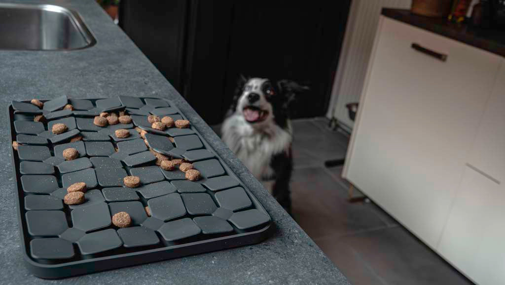 Eat Slow Live Longer Leckmatte aus Silikon mit Blumen-Design für Hund und Katze